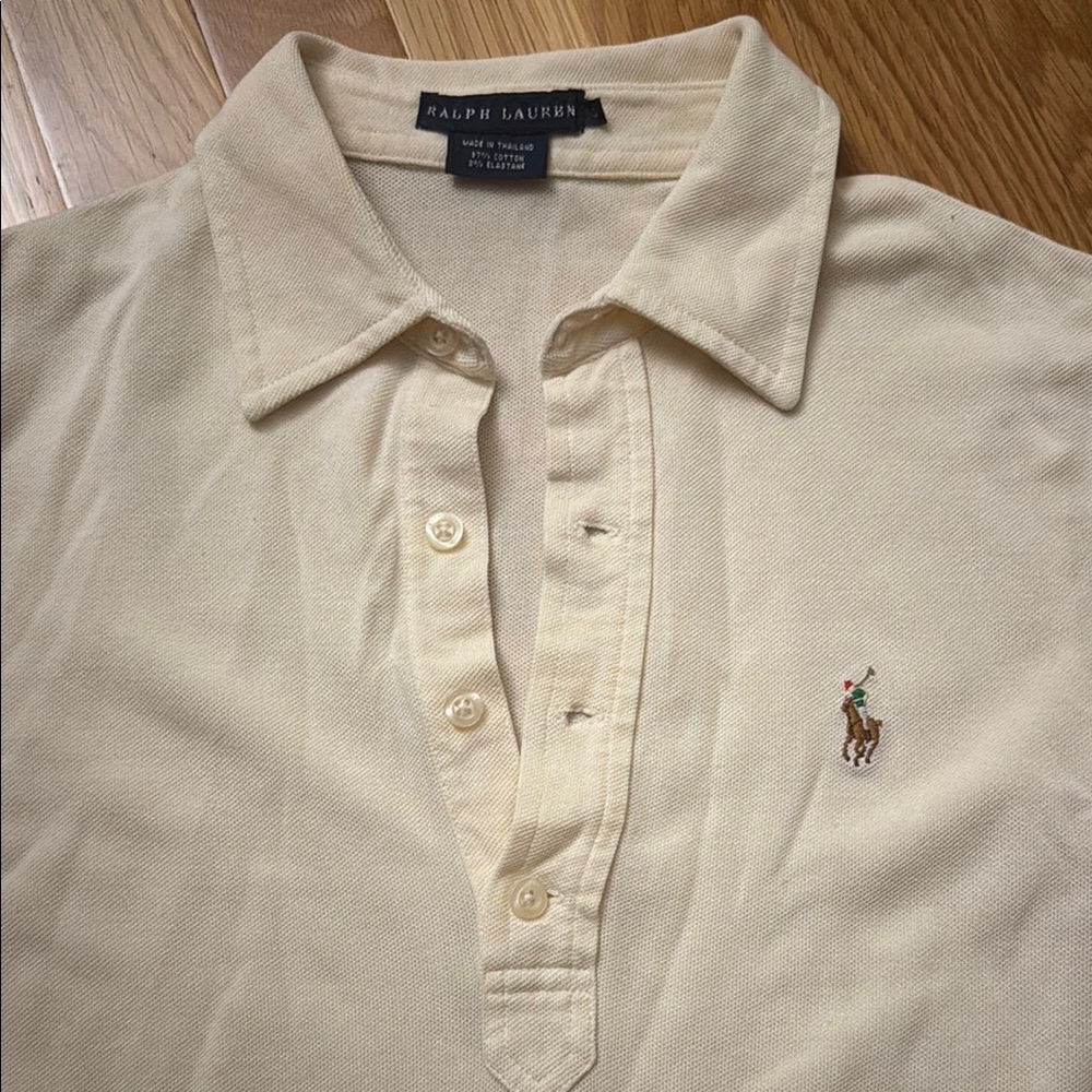 Ralph Lauren Cream Polo Shirt Classic Style